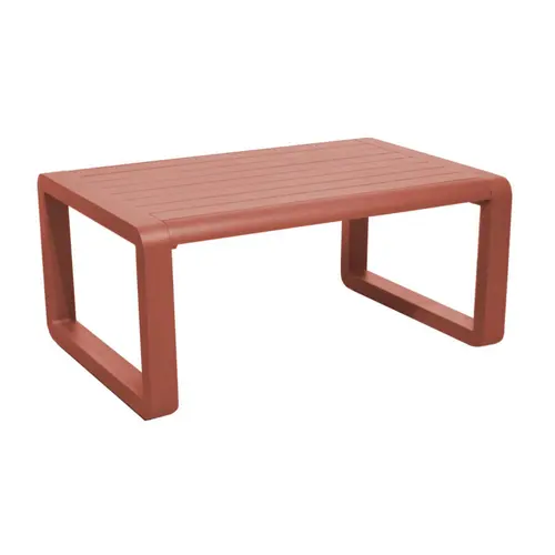 Vie dehors:Table basse Quenza II coloris orange en aluminium - 90 x 60 x 41 cm