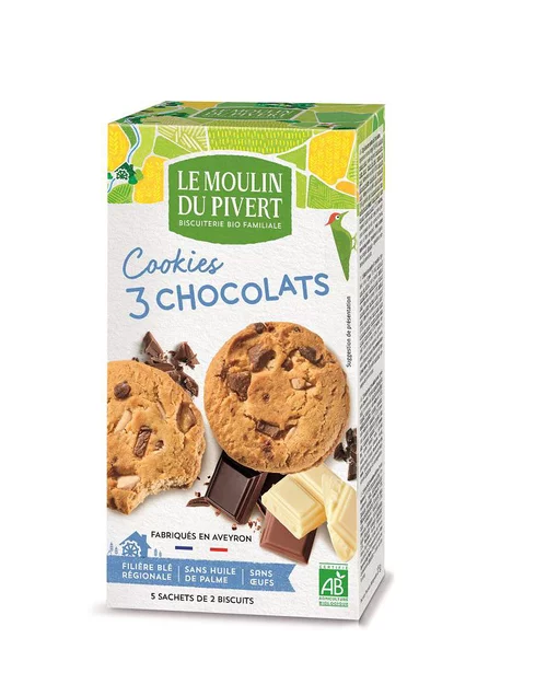 Pour un extérieur à votre image:Cookies 3 Chocolats boîte 175g