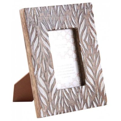 Cadre photo en manguier feuillages (Pour photo 10 x 15 cm)