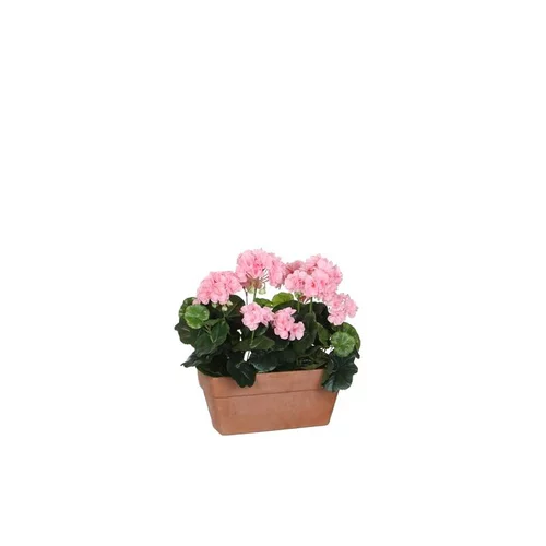 Jardin actuel:Géranium rose plante artificielle en jardinière Terra 29x13x40 cm