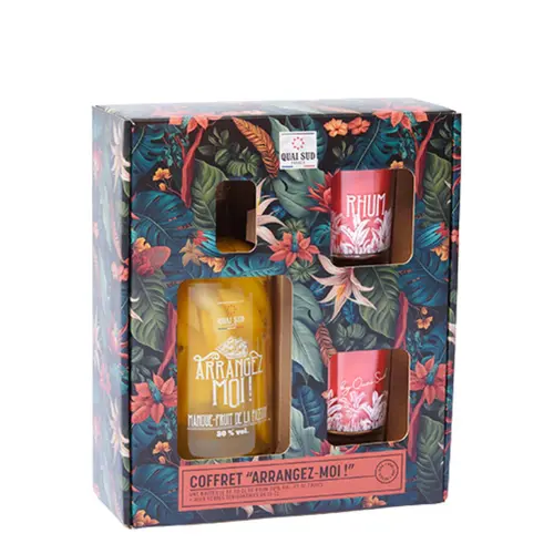 Qualité pour le jardin:Coffret pour rhum arrangé à la mangue et aux fruits de la passion Quai Sud Arrangez-moi - 50 cl