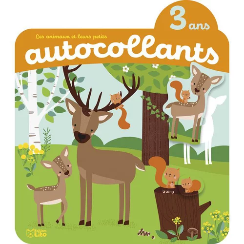 Côté extérieur：Les animaux et leurs petits en autocollants dès 3 ans Editions Lito