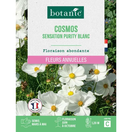 Sélection pour votre jardin:Graines de fleurs de Cosmos sensation purity blanc botanic®