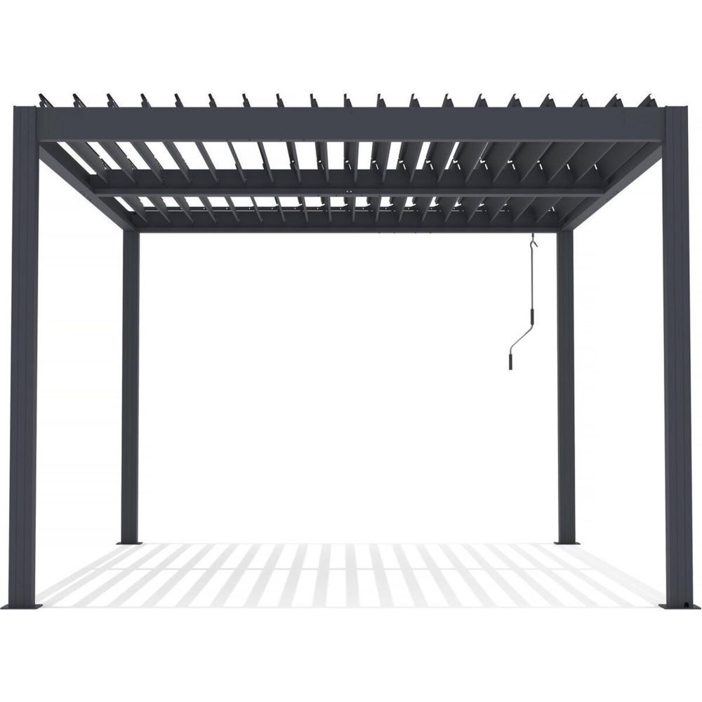 Habitat et Jardin Pergola bioclimatique avec led windsor premium en aluminium 3 x 4 - gris