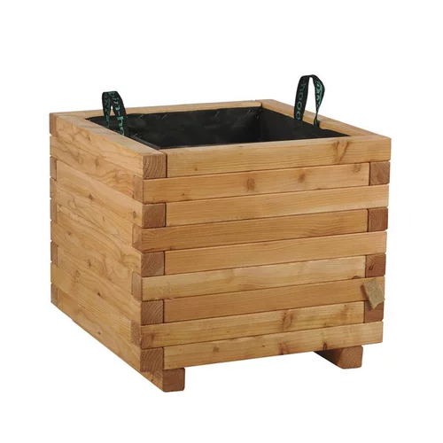 Pour vos projets:Bac carré en mélèze huilé 50x50xH.44.5 cm