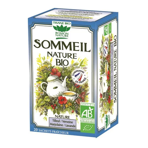 Pour profiter dehors:Tisane Sommeil nature bio - boîte de 20 sachets