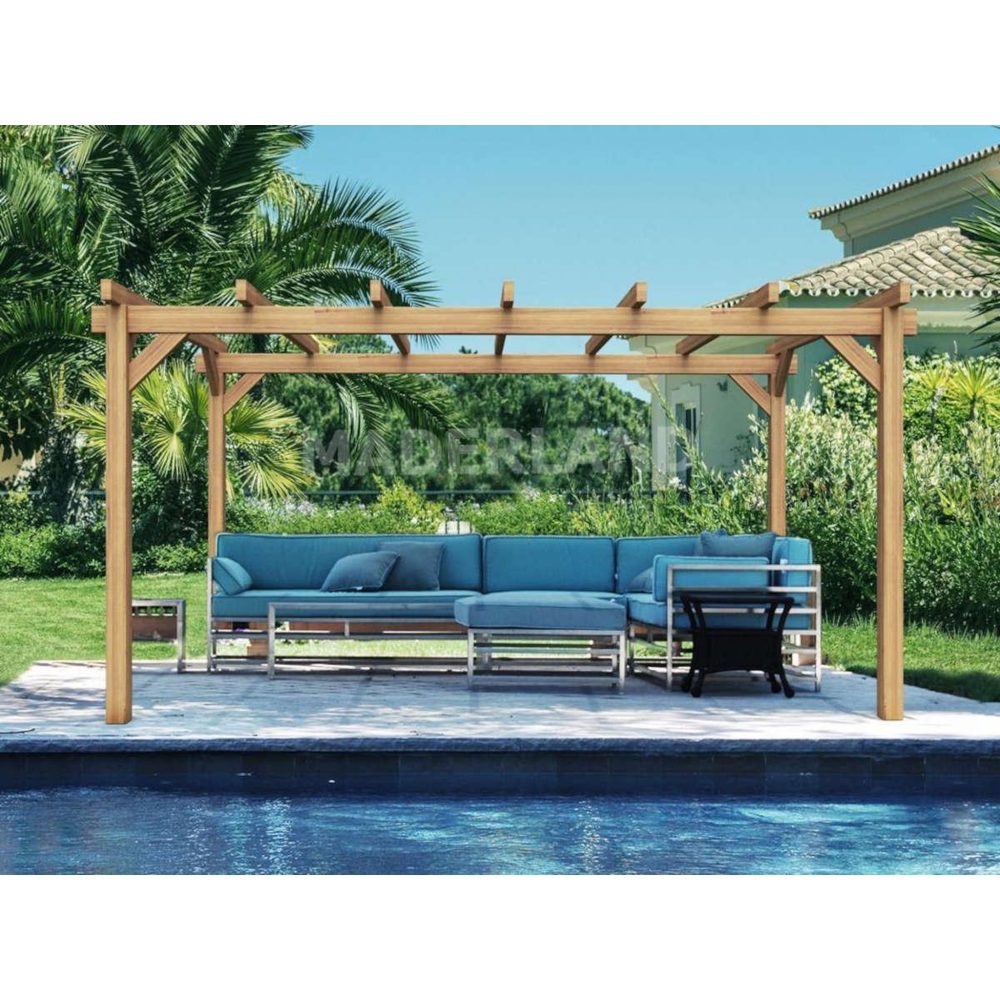 JARDIDECO Pergola en bois lamellé-collé grenoble 900 x 300 cm - maderland