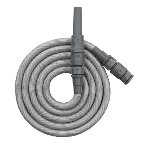Espace vert moderne：Kit tuyau extensible gris Jardibric – 7 m