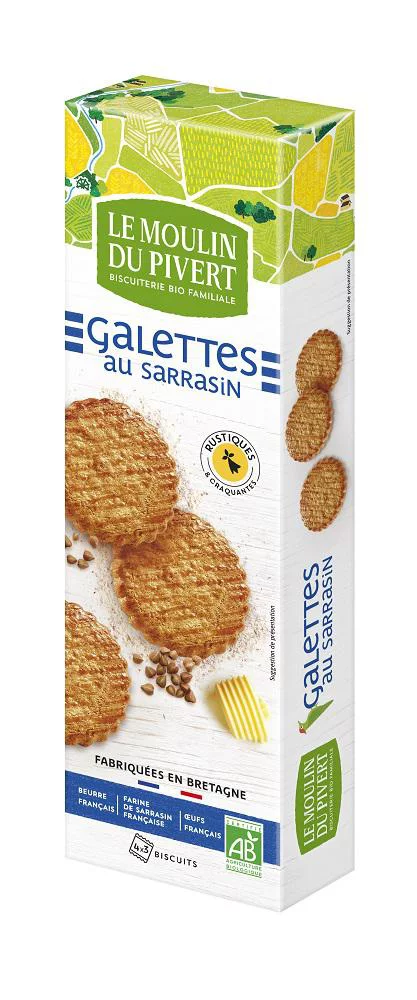 Jardin et équipement：Galette bretonne sarrasin bio Moulin du pivert - 100 g