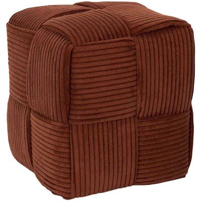 Pouf en tissu côtelé tressé Scott (Terracotta)