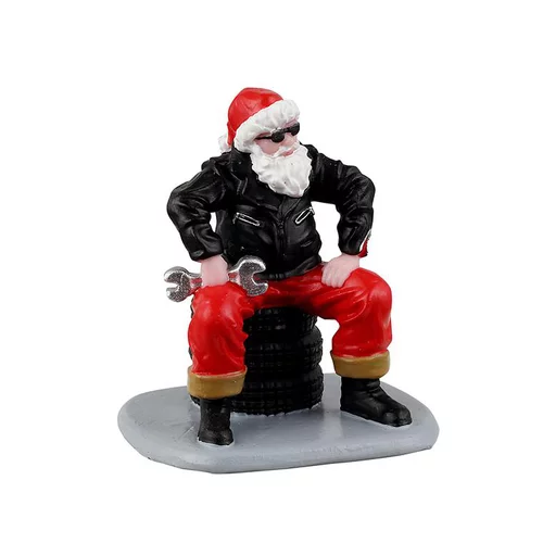 Une idée maline pour le jardin:Figurine pour village de Noël Lemax Père Noël Cool – 5,1 x 4,5 x 5,7 cm