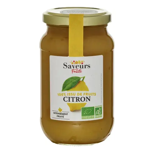 Pour donner du style à l’extérieur:Préparation bio 100 % fruits citron jaune Saveurs Attitudes - 310 g