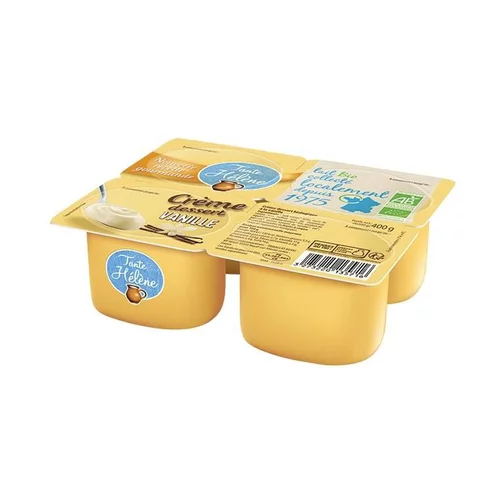 Pour vos extérieurs:Lot de 4 desserts à la vanille bio Tante Hélène - 4 x 100 g
