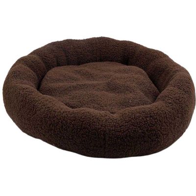Panier en bouclette rond 80 cm (Marron foncé)