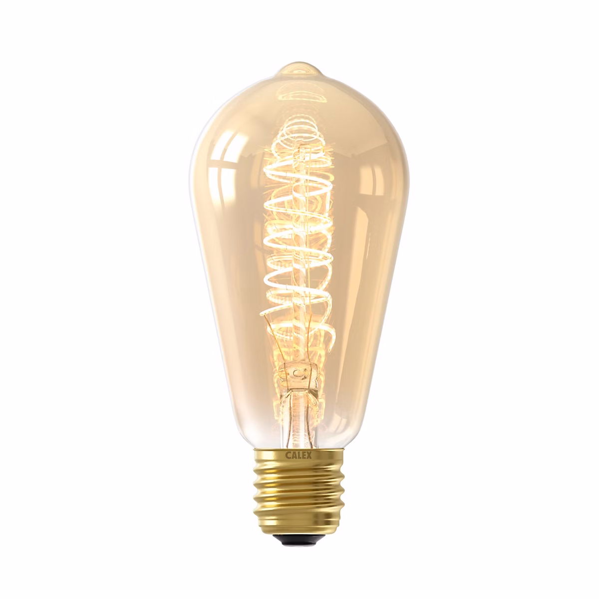 Ampoule LED E27 ST64 filament spirale ambré 470 lm blanc chaud dimmable 6W Calex – Réf. XXLLDLIDP6692995281