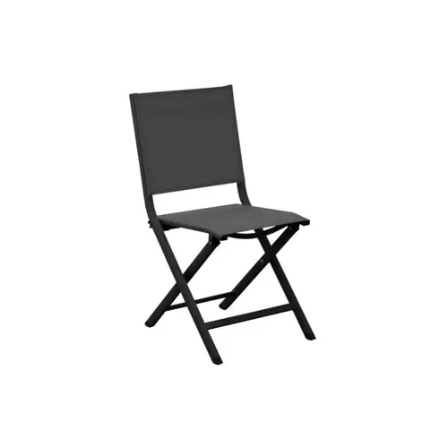 Pour vos envies de jardin:Chaise pliante chiné noire en aluminium et toile Proloisirs Thema