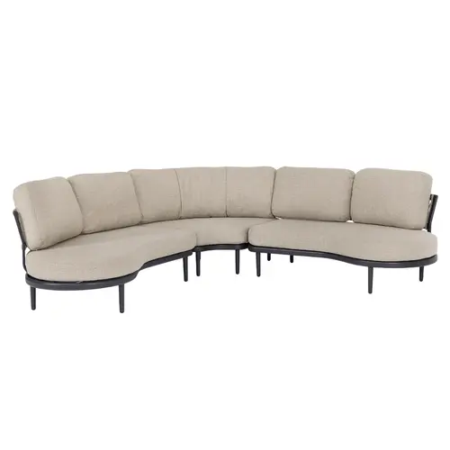 Pour tous les jardins:Canapé d’angle beige en aluminium anthracite Bizzotto Helios - 151 x 103 x 82 cm