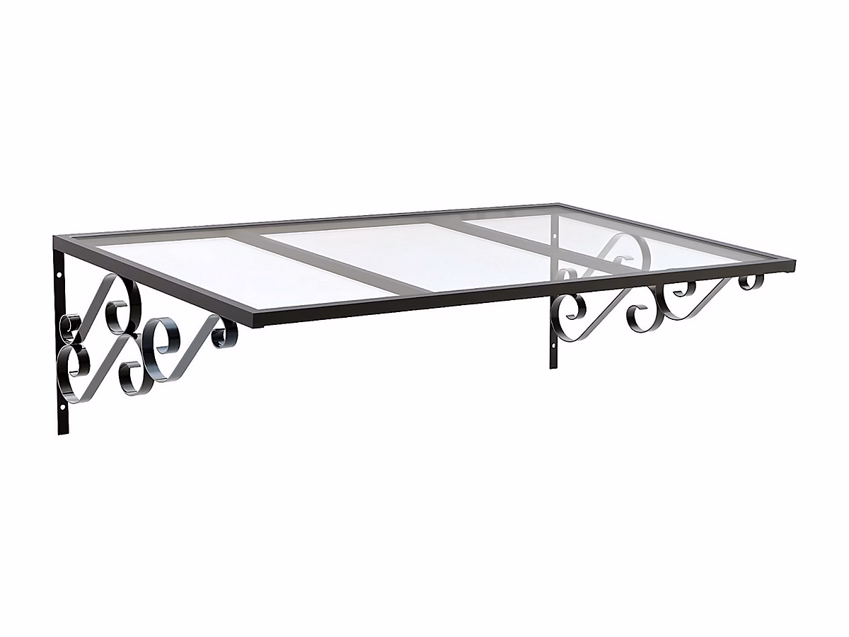 Auvent de porte en aluminium L120 x l80 cm incliné AMBAN – Réf. GZPKEGKPT3730669511