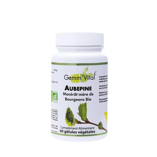 Accessoire au jardin：L’extrait de bourgeon d'aubépine bio en boite de 60 gélules