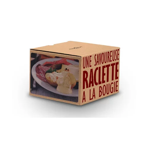 Pour embellir vos extérieurs:Raclette à la bougie pour 2 coloris rouge en métal et bois - 14,5 x 14,5 x 6 cm