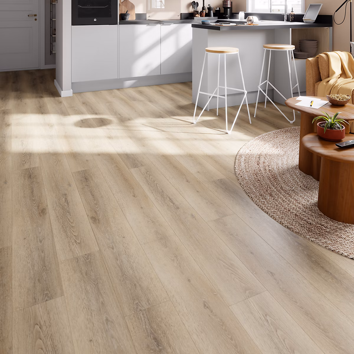 Lame PVC clipsable Mambo plus 18 × 122 cm décor bois naturel GoodHome avec sous-couche intégrée (vendue au carton)