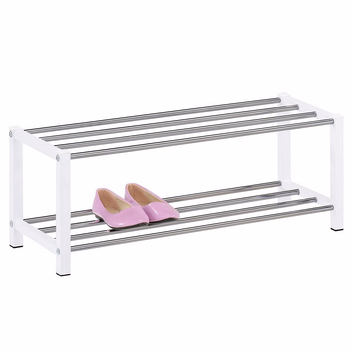 Étagère à chaussures DUBLIN blanc – 2 niveaux