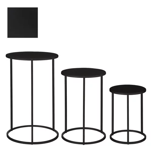 Jardin maison:Sellette ronde en métal noir Quinty taille 3 - Ø 50 x H 50 cm
