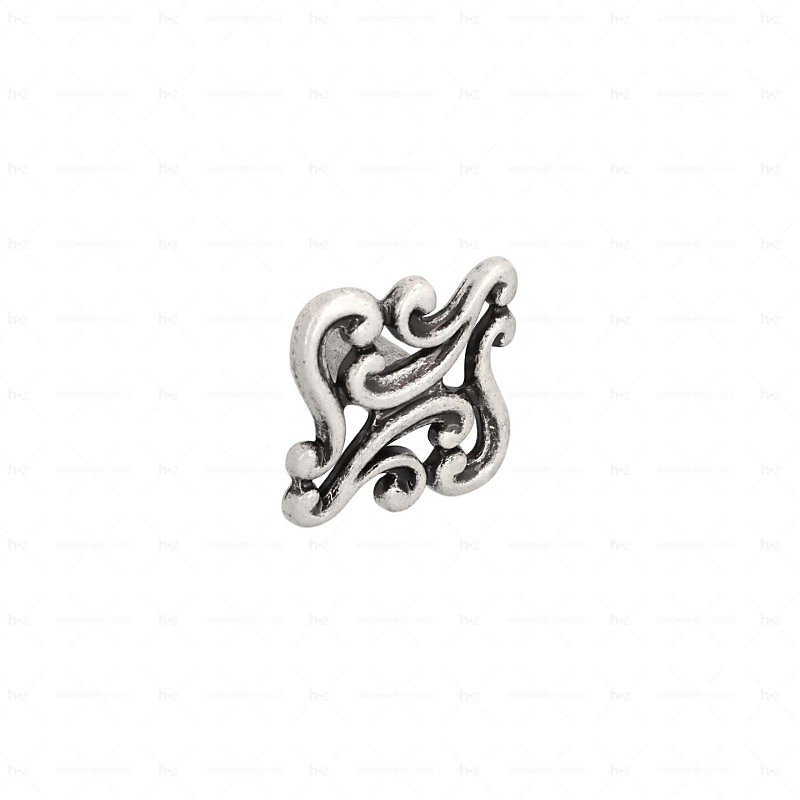 Boutons pour meubles en zamac Diamètre 38 × 23 Vieil argent brillant
