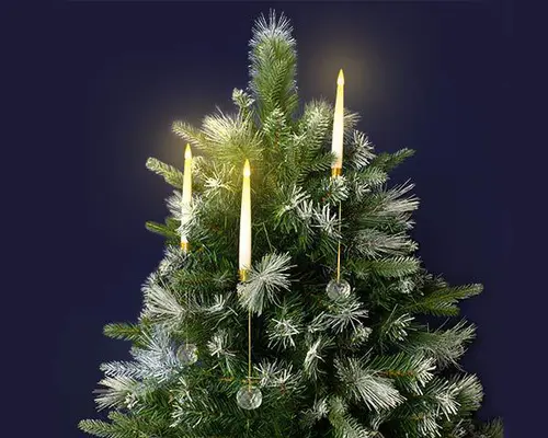 Esprit jardin:Ensemble de 10 bougies à LED blanc chaud animées effet flamme sur piles avec télécommande - Ø 1,5 x H 15,5 cm