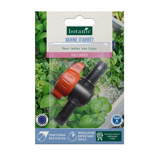 Jardin et déco:Vanne d'arrêt pour tuyau Ø13/16 mm botanic® - Arrosage goutte à goutte