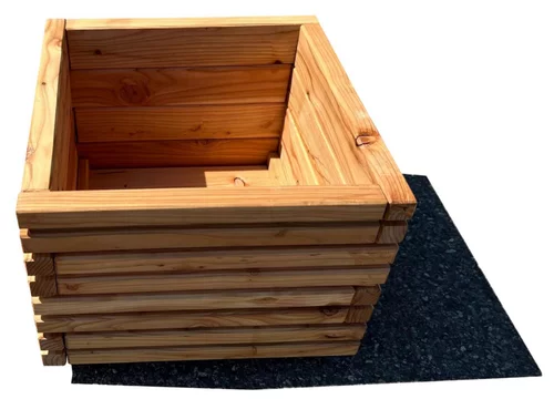 Sélection jardin:Bac carré en mélèze huilé Robin Hood Capucine - 45 x45 x 35 cm