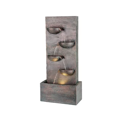 Côté végétal：Fontaine en polyrésine coloris anthracite - 21,5 x 41 x 89,5 cm