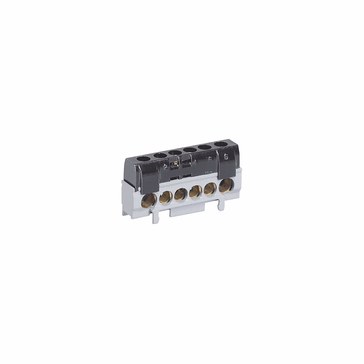 04816 – Bornier de répartition IP2X phase, 1 connexion 10mm² à 35mm², noir, longueur 62mm, LEGRA