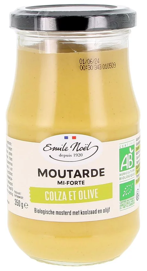 Idée au jardin:Moutarde mi forte colza et olives bio en pot de 190 g