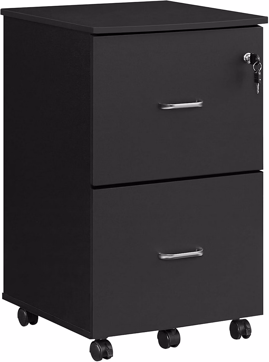 Caisson de Bureau Mobile Verrouillable avec 2 Tiroirs pour Documents A4 et Support Imprimante – Réf. FFGBGRKOH2373685934