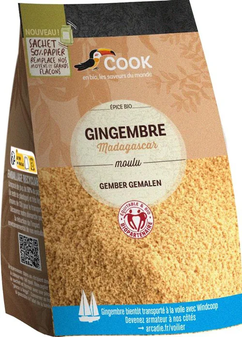 Pour compléter votre espace extérieur：Gingembre moulu bio Cook - 100 g