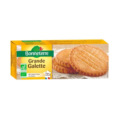 Pour vos moments au jardin:Grande galette pur beurre bio paquet Bonneterre - 175 g