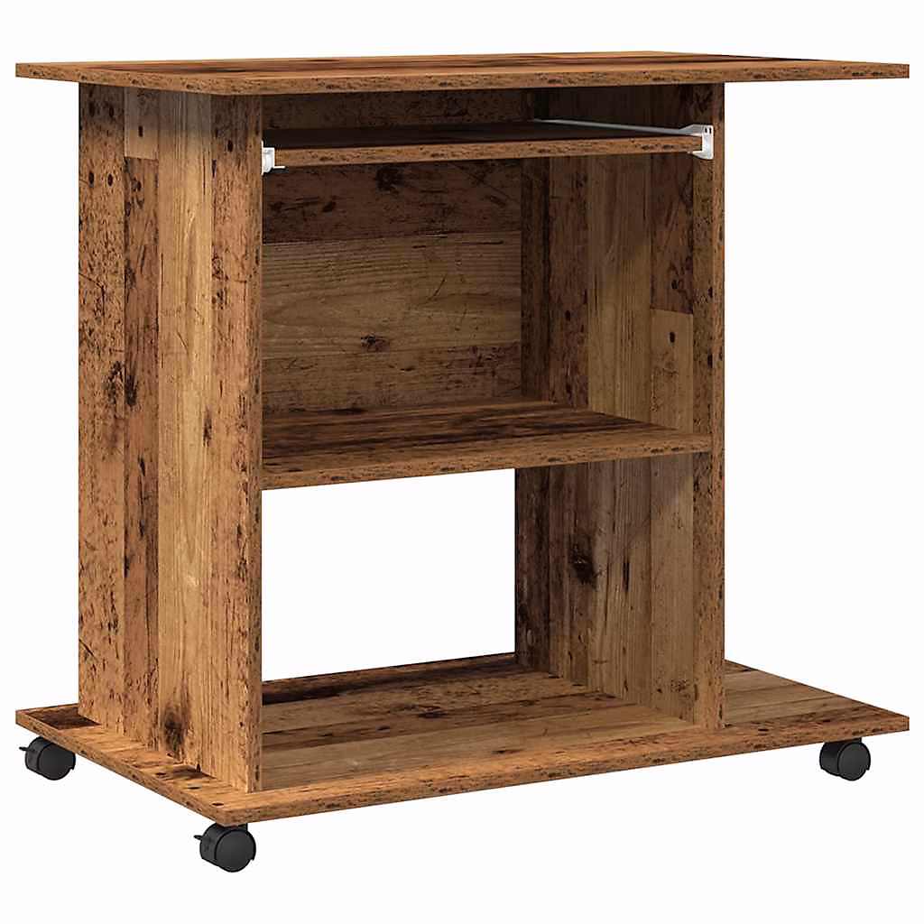 Bureau d'ordinateur vieux bois 80 × 50 × 75 cm bois d'ingénierie vidaXL