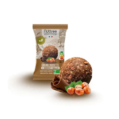 Vie au jardin:Boules cacao noisette bio Nüttree Energy-balls - 2 x 15 g