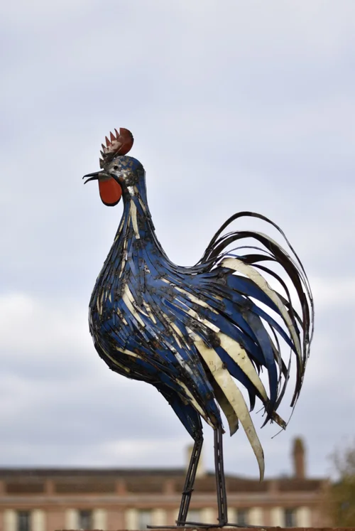 Extérieur accessoire:Coq à fines lamelles en métal recyclé Chouette & Co