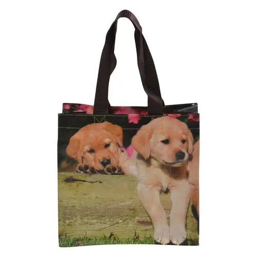 Au quotidien：Sac de course illustrations chiots taille S - 24,6 x 9,7 x 23,9 cm