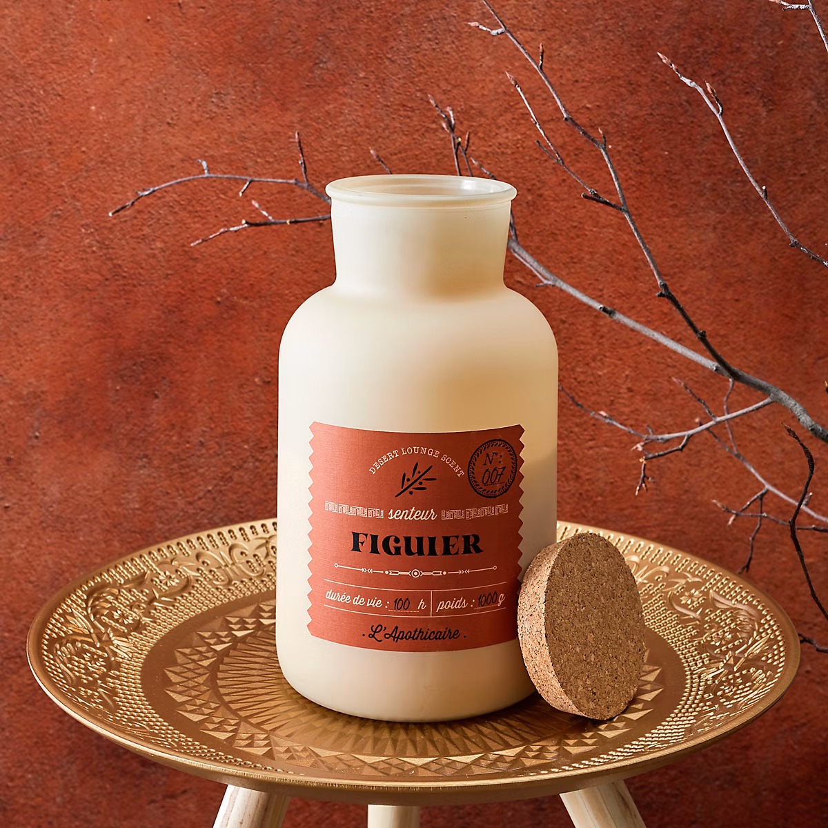 Bougie – HOME DECO FACTORY, Figue Désert, Parfumée, Beige et orange