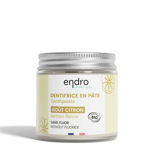 Pour vos jardins:Dentifrice en pâte bio goût citron en pot en verre - 185 g