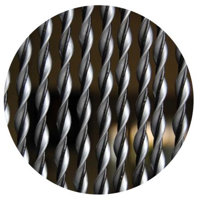 Rideau de porte en PVC gris et noir Riva (90 x 210 cm)
