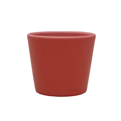 Malin au jardin：Cache-pot en céramique Baby coloris cayenne Fresh Baby C6 - Ø 7 x H 6 cm