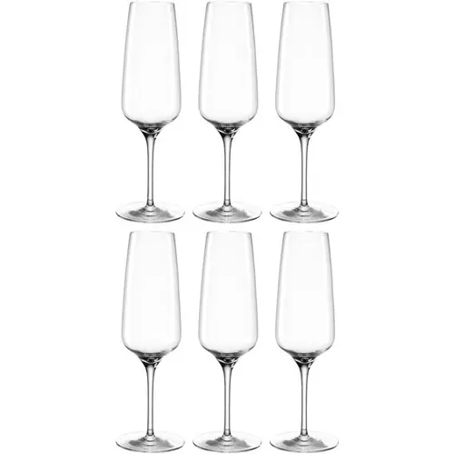 Fonctionnel au jardin：Coffret 6 flûtes en verre transparent Cesti - 240 ml