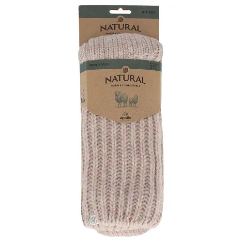 Pour compléter votre espace extérieur：Chaussettes d'intérieur côtelées en laine coloris rose Apollo - 39/42