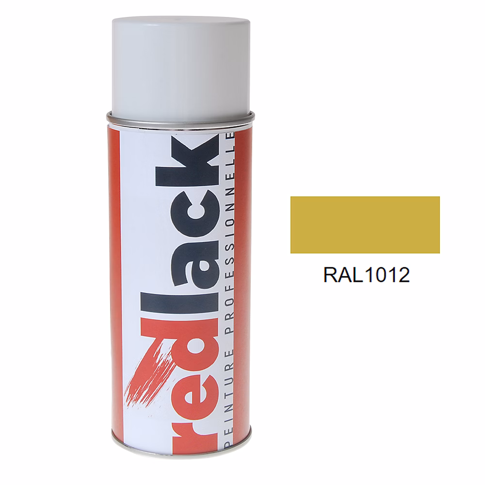 Bombe de peinture Aérosol – spray, 400ml, RAL 1012 Jaune citron, Brillant, multisupport, Redlack, RAL1012