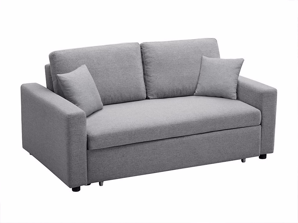 Canapé 3 places convertible en tissu INIZOR – Gris clair