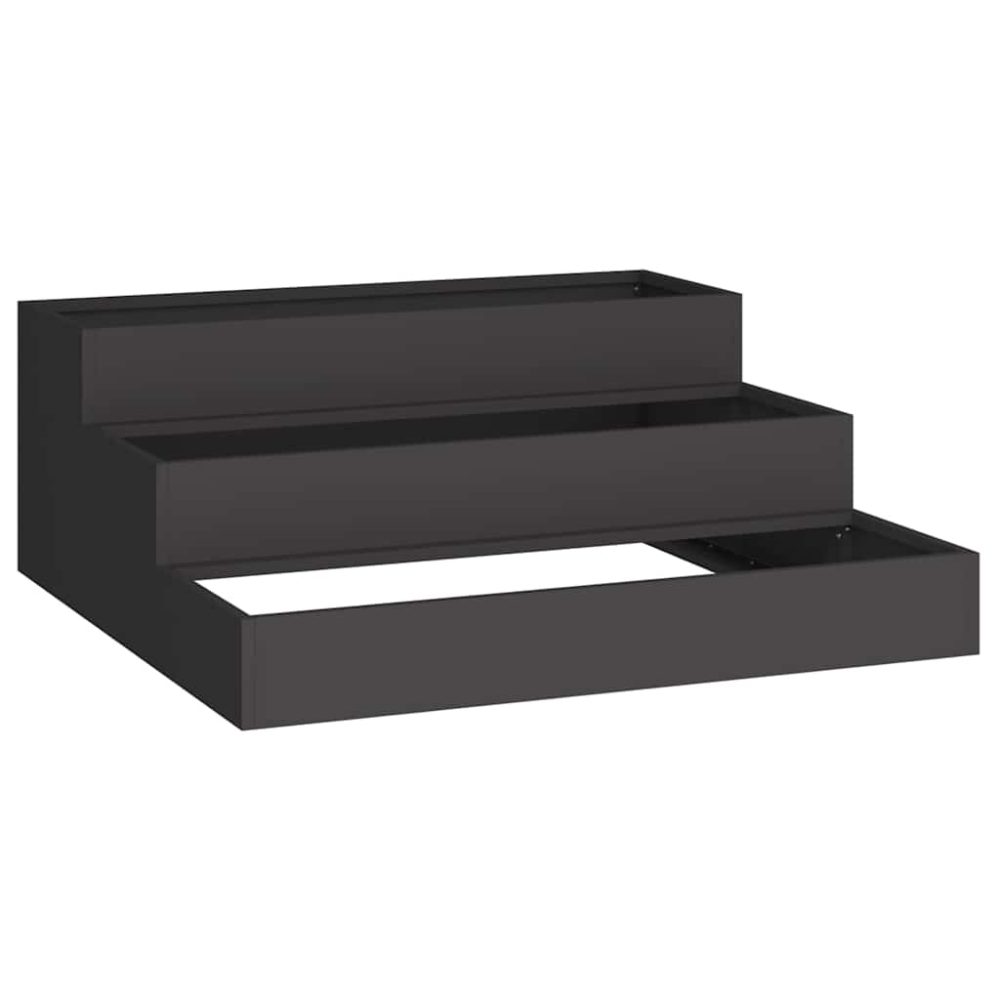 vidaXL Cache-pot de jardin Noir 90 x 90 x 35 cm Acier laminé à froid